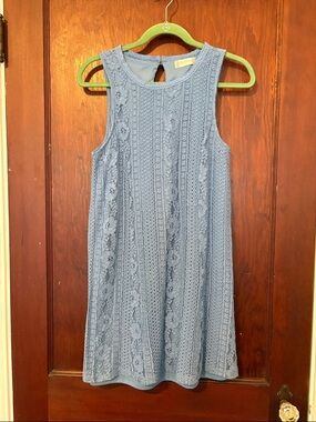 Altar'd State Powder Blue Lace Knit Dress